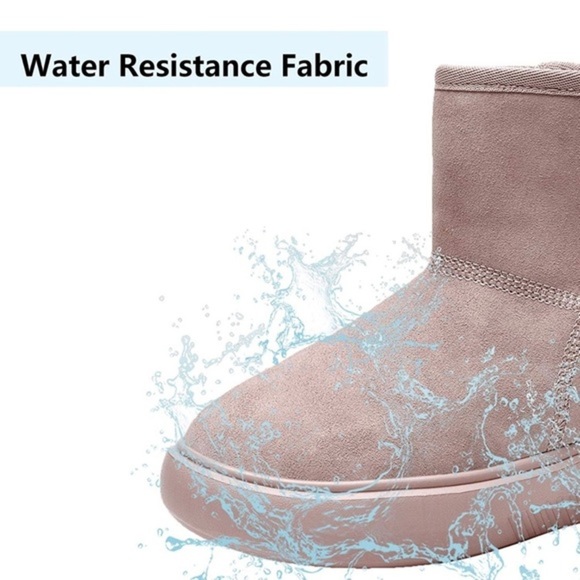 COPY - New Womens Winter Fur Lined Suede Ankle Snow Boots Pink - Picture 3 of 6